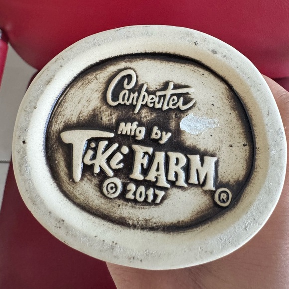 TikiCat Kansas City Aloha Shirt Tiki Mug Bone Matte Glaze Tiki Cat Tiki Farm - Picture 8 of 8